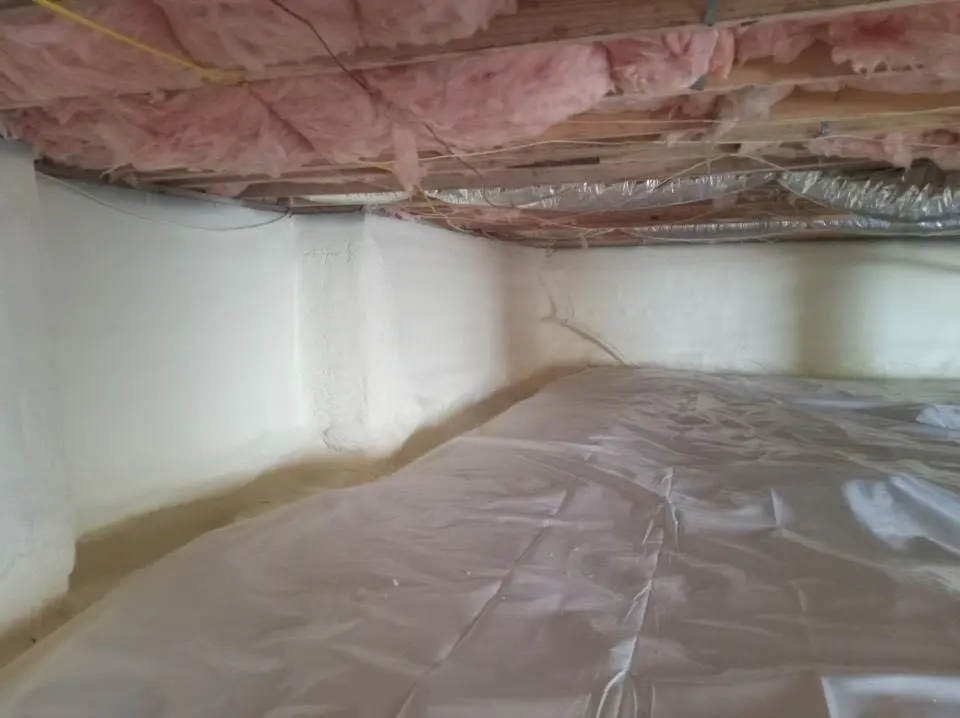 Crawl space encapsulation with closed-cell spray foam for Spray Foam Roofing in Belmont
