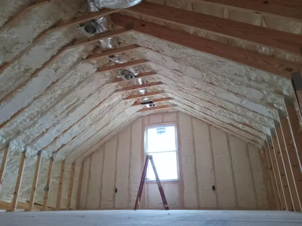 Spray foam roofing application for Crawl Space Insulation project in Belmont